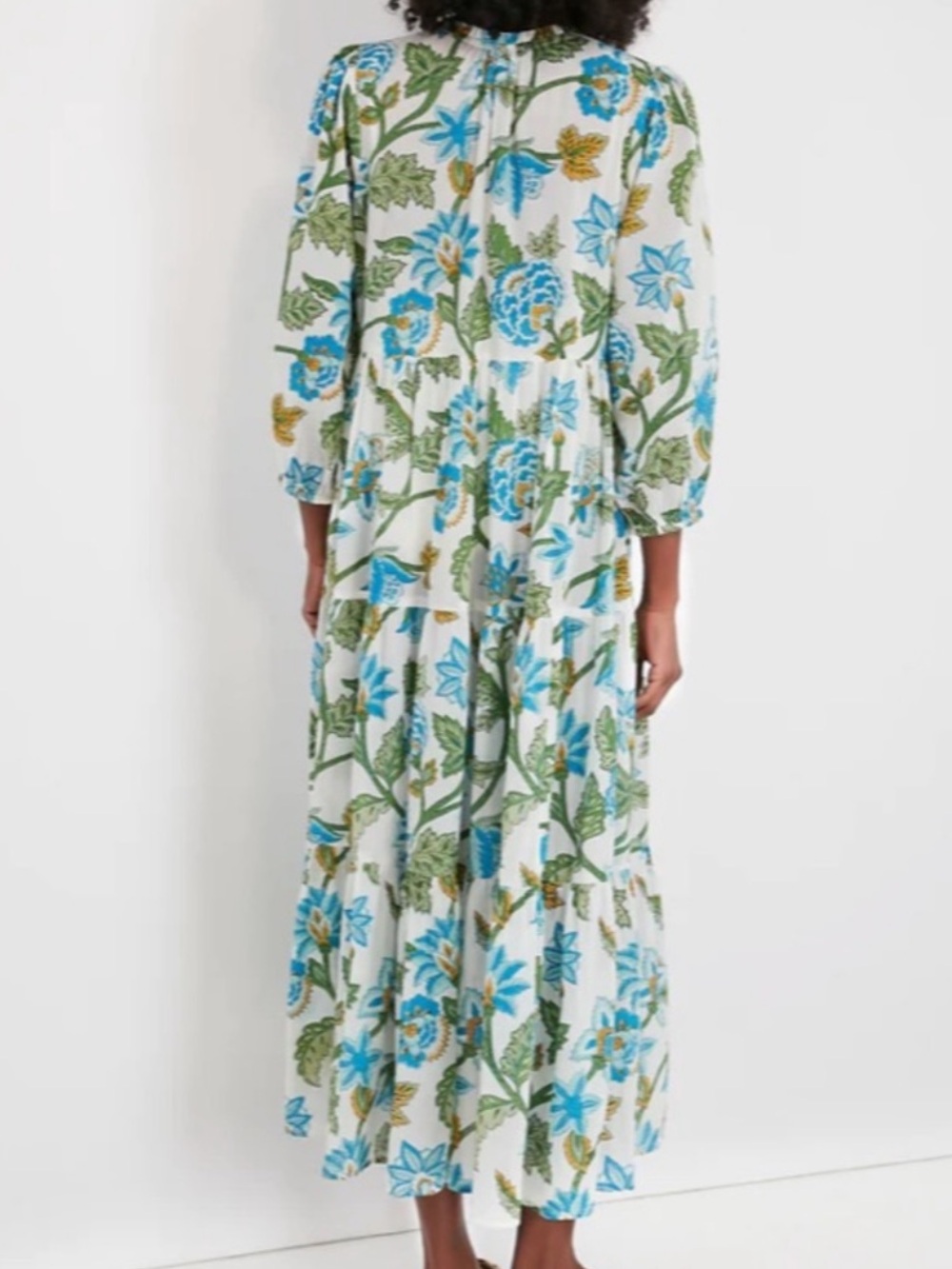 Tuckernuck White Floral Tiered Midi / Maxi Dress - Picture 4 of 8